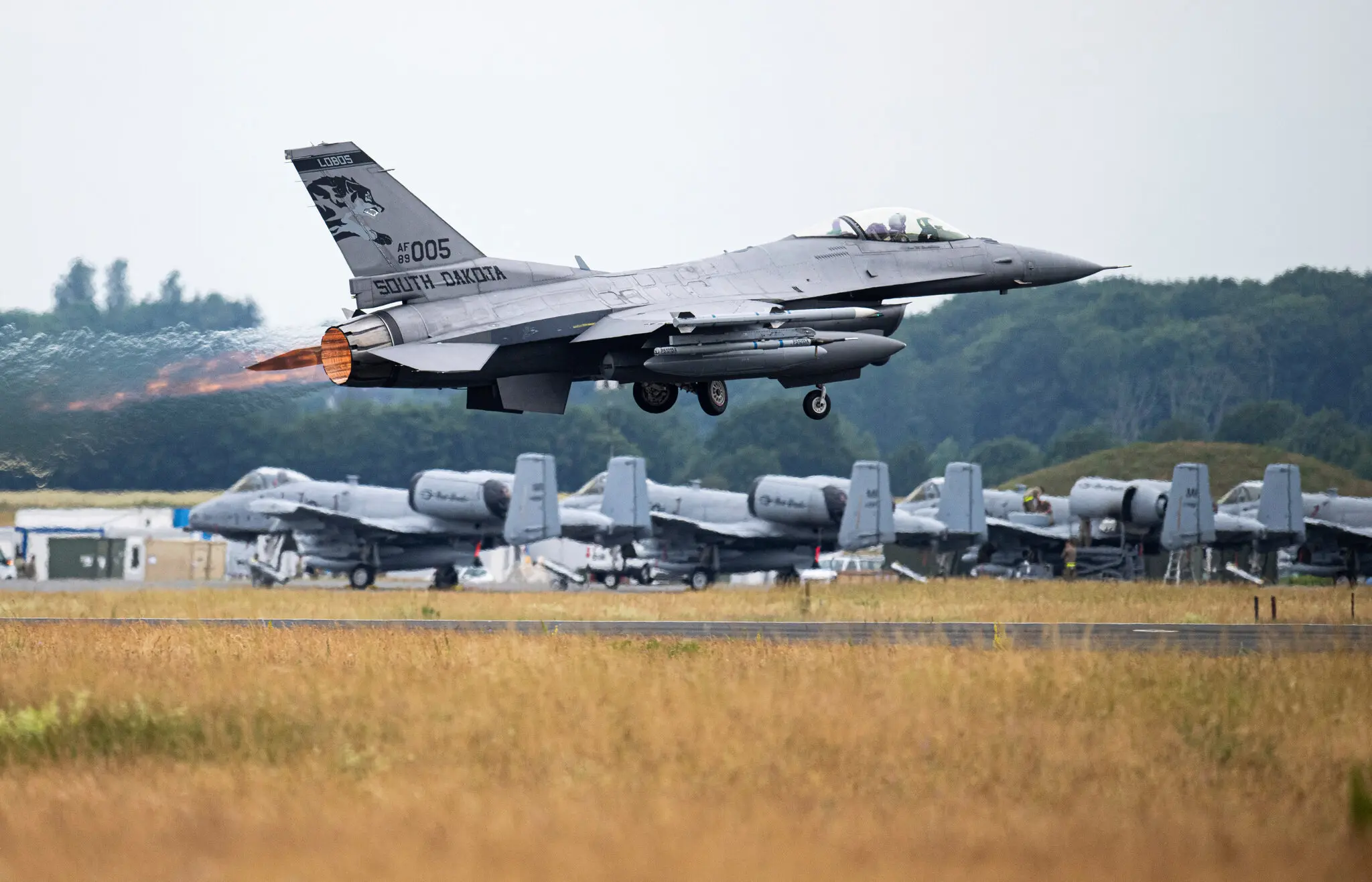 Винищувач F-16 ВПС США під час навчань у Ягелі, Німеччина, минулого місяця